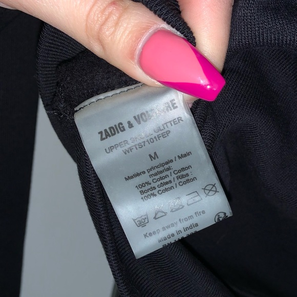 Zadig & Voltaire Upper Skull Gold Sweatshirt in Noir –– NWT - Picture 15 of 15